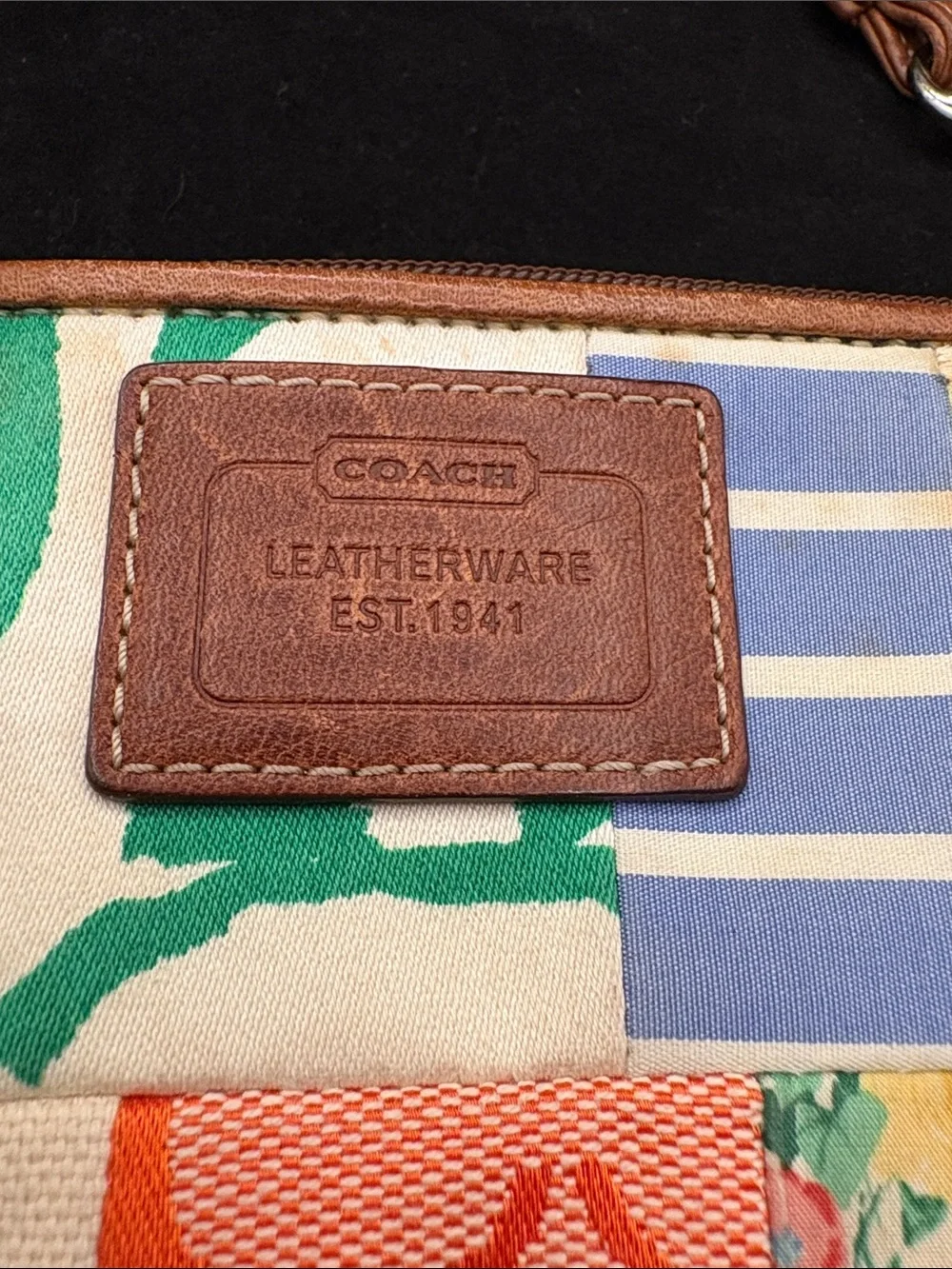 Vintage Coach Y2K Multicolor Patchwork Wristlet VGUC